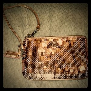 Coach sequin wristlet